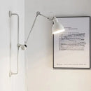 Industrial black matte wall lamp bedroom adjustable arm reading light