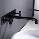 DecorBites™ Black Wall Mounted Dual Handle Basin Faucet Industrial Style Mixer Tap