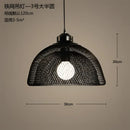 Industrial black mesh pendant light dining room birdcage chandelier