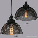 Industrial black mesh pendant light dining room birdcage chandelier