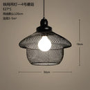 Industrial black mesh pendant light dining room birdcage chandelier