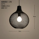 Industrial black mesh pendant light dining room birdcage chandelier