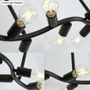Industrial black metal 13-head hanging light kitchen fixture width