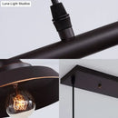 Industrial black metal 3 light barn chandelier dining room chain cord
