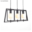 Industrial black metal 3-light dining room chandelier
