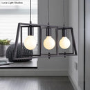 Industrial black metal 3-light dining room chandelier