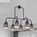 Industrial black metal 5 light pendant light dining room e26 bulb base