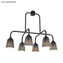 Industrial black metal 5 light pendant light dining room e26 bulb base