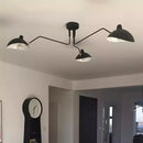 Industrial black metal adjustable arm floor lamp living room light