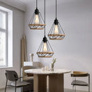 Industrial black metal and rope hanging lamp kitchen pendant light