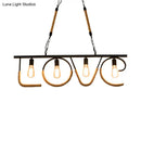 Industrial black metal and rope island lamp dining room love design