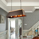 Industrial black metal and wood pendant lamp dining room island lights