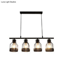 DecorBites™ Industrial Metal Bar Chandelier: Black Birdcage Island Lighting Fixture