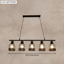 DecorBites™ Industrial Metal Bar Chandelier: Black Birdcage Island Lighting Fixture