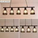 DecorBites™ Industrial Metal Bar Chandelier: Black Birdcage Island Lighting Fixture