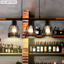 DecorBites™ Industrial Metal Bar Chandelier: Black Birdcage Island Lighting Fixture