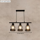 DecorBites™ Industrial Metal Bar Chandelier: Black Birdcage Island Lighting Fixture