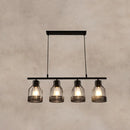Industrial black metal bar chandelier bird cage kitchen island light
