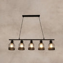 Industrial black metal bar chandelier bird cage kitchen island light
