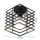 Industrial black metal cage ceiling light kitchen fixture
