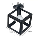 Industrial black metal cage ceiling light kitchen fixture