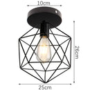 Industrial black metal cage ceiling light kitchen fixture