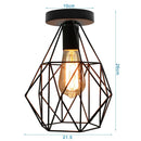 Industrial black metal cage ceiling light kitchen fixture
