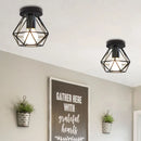 Industrial black metal cage ceiling light kitchen fixture