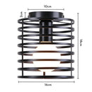 Industrial black metal cage ceiling light kitchen fixture