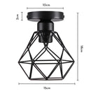 Industrial black metal cage ceiling light kitchen fixture