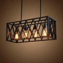 Industrial black metal cage island pendant light – kitchen chandelier