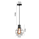 Industrial black metal cage pendant light kitchen decor