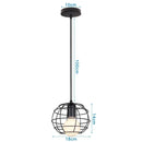 Industrial black metal cage pendant light kitchen decor