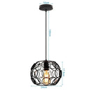 Industrial black metal cage pendant light kitchen decor