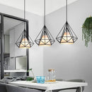 Industrial black metal cage pendant light kitchen decor