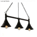 Industrial black metal conical hanging ceiling light dining room