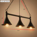 Industrial black metal conical hanging ceiling light dining room