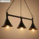 Industrial black metal conical hanging ceiling light dining room