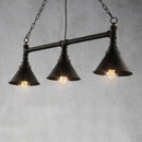 Industrial black metal conical hanging ceiling light dining room