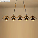 DecorBites™ Industrial Metal Conical Island Ceiling Light Bar Pendant with Wavy Hemp Rope - Black