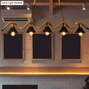 DecorBites™ Industrial Metal Conical Island Ceiling Light Bar Pendant with Wavy Hemp Rope - Black