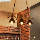 DecorBites™ Industrial Black Metal Island Chandelier Cage Restaurant Light Fixture