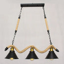 DecorBites™ Industrial Black Metal Island Chandelier Cage Restaurant Light Fixture