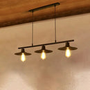 Industrial black metal island lamp dining room 3 light chandelier