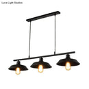 Industrial black metal island lamp dining room 3 light chandelier