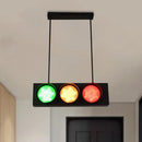 DecorBites™ Industrial Black Metal Island Light Traffic Light Pendant for Living Room - 6 Light