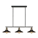 Industrial black metal island pendant with cone shade dining room light