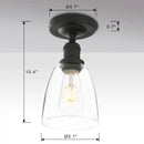 Industrial black metal loft bar pendant light with glass shade kitchen