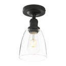 Industrial black metal loft bar pendant light with glass shade kitchen