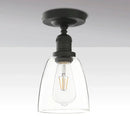Industrial black metal loft bar pendant light with glass shade kitchen